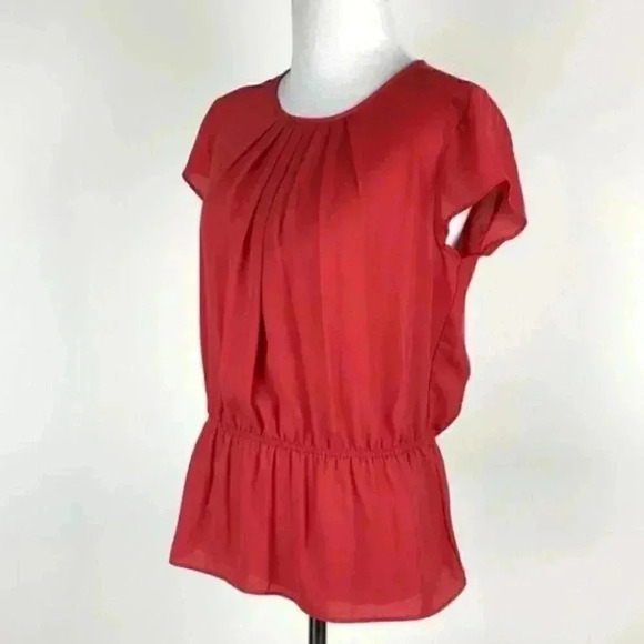 Ann taylor Factory top size XS red shirt sleeve - Picture 7 of 10